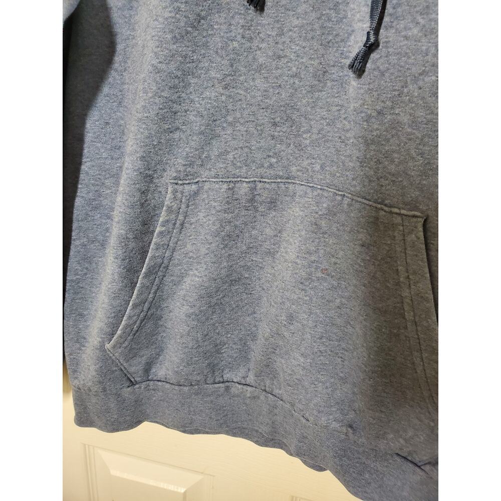 Adidas Men’s M Blue Hoodie Pullover 3‑Stripes Logo Sweatshirt Kangaroo Pocket - Picture 11 of 13
